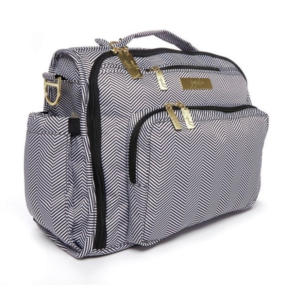 Jujube BFF Diaper bag & Travel Backpack in “Queen of the Nile” B&W Chevron print